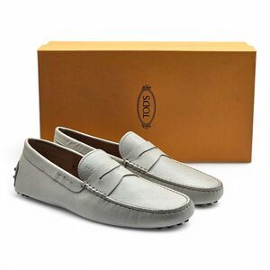 Tod's Driving Shoes City Gommino Leather Loafers Gray US 9.5 UK 8 - New $695